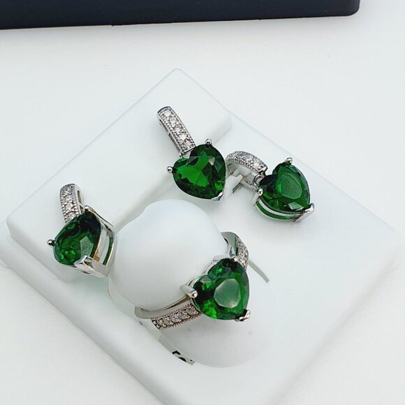 "925 Sterling Silver Cubic Zircon Jewelry Set, UU1P7A7107 - Picture 7 of 9